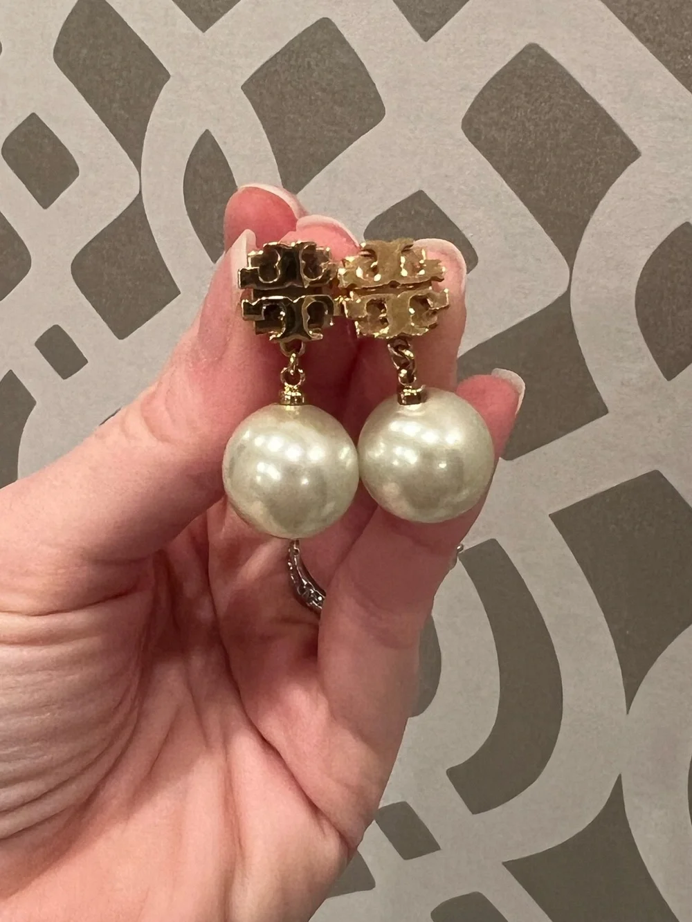 Tory Burch Faux Pearl Earrings